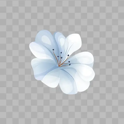 Watercolour White flower free stock png